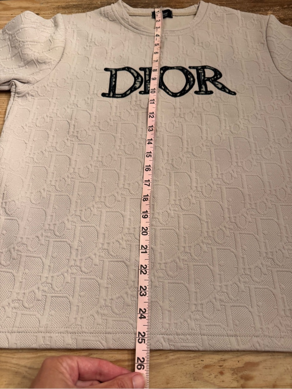 DIOR Embroidered Set! Cream Textured Jacquard Logo knit look fabric Top n shorts